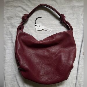 Burgundy Leather Hobo Bag